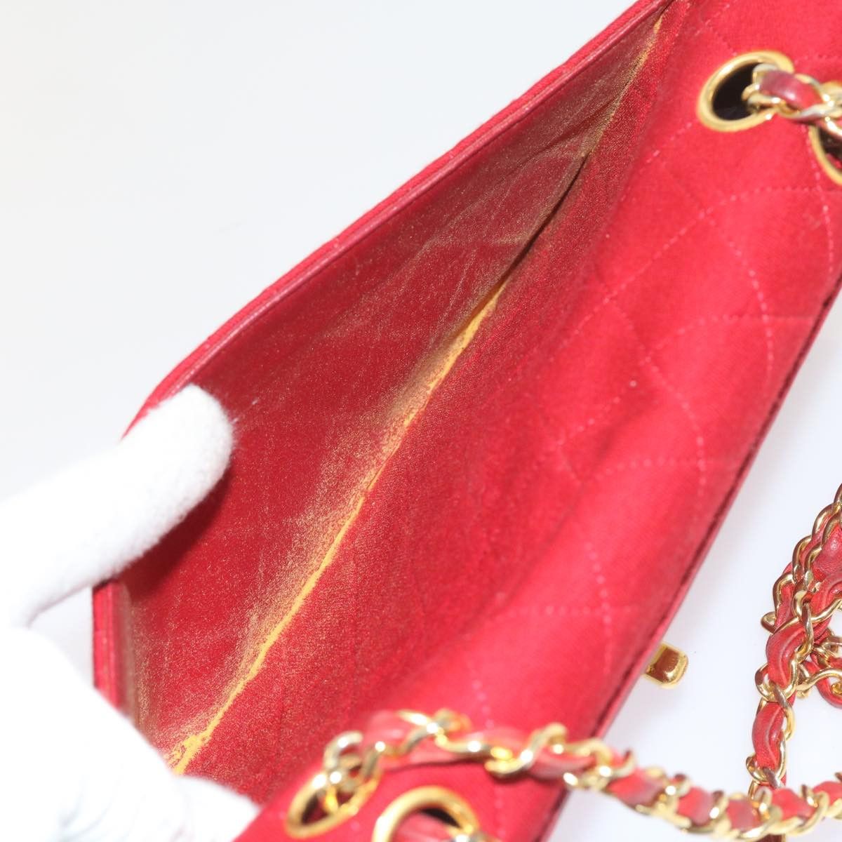 Chanel CHANEL Matelasse Chain Shoulder Bag Canvas Red CC Size ONE SIZE - 10 Thumbnail