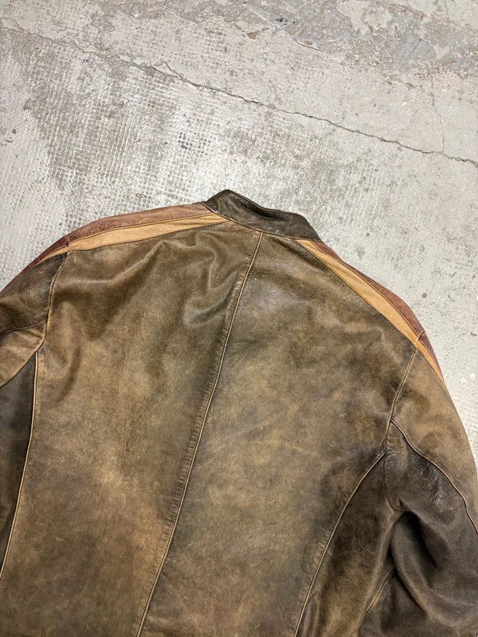 Kenzo Kenzo Brown Eroded Racer Leather Jacket Size US M / EU 48-50 / 2 - 6 Thumbnail