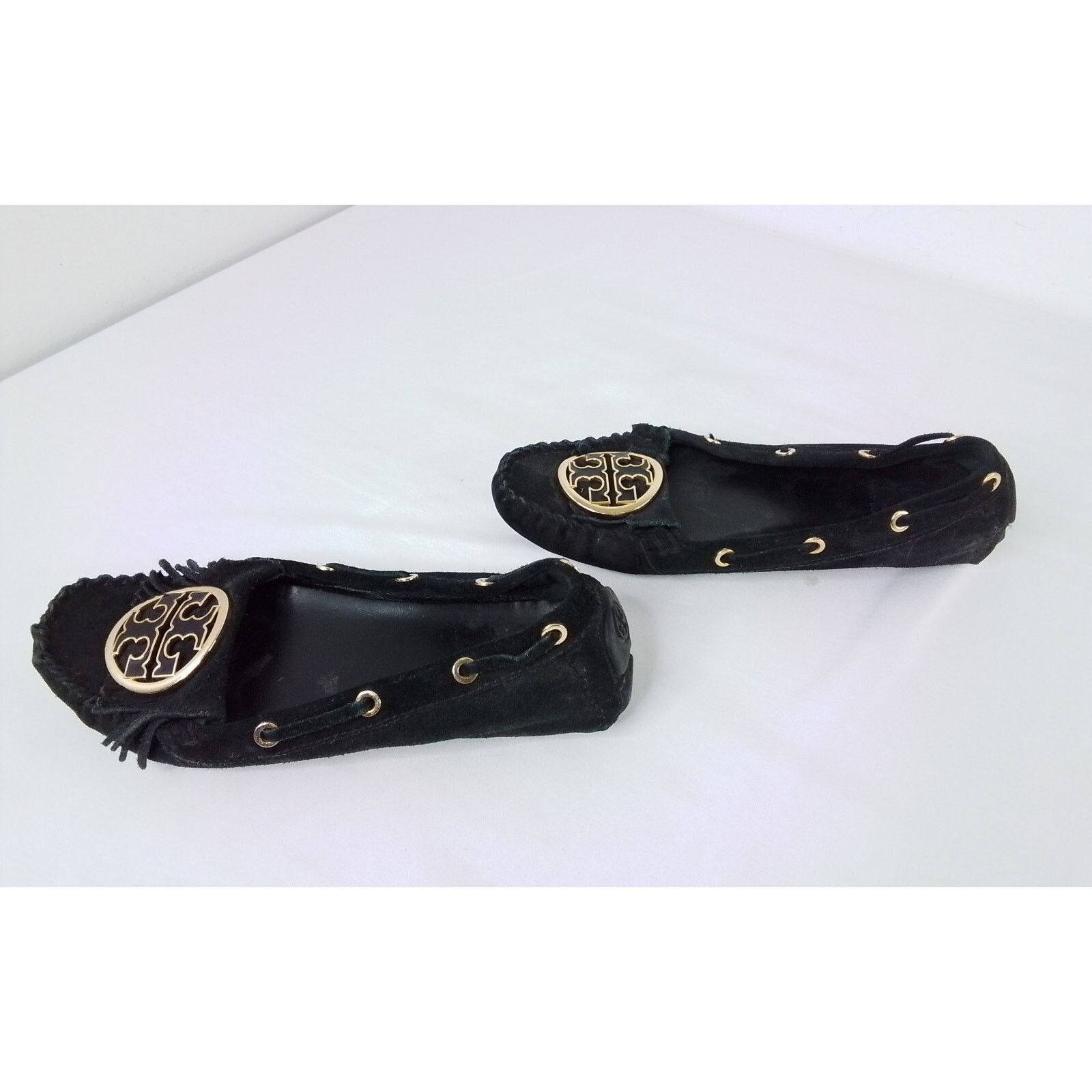 Tory Burch Tory Burch Suede Moccasin Black Women's 7 #W2713 Size US 7 / IT 37 - 6 Thumbnail