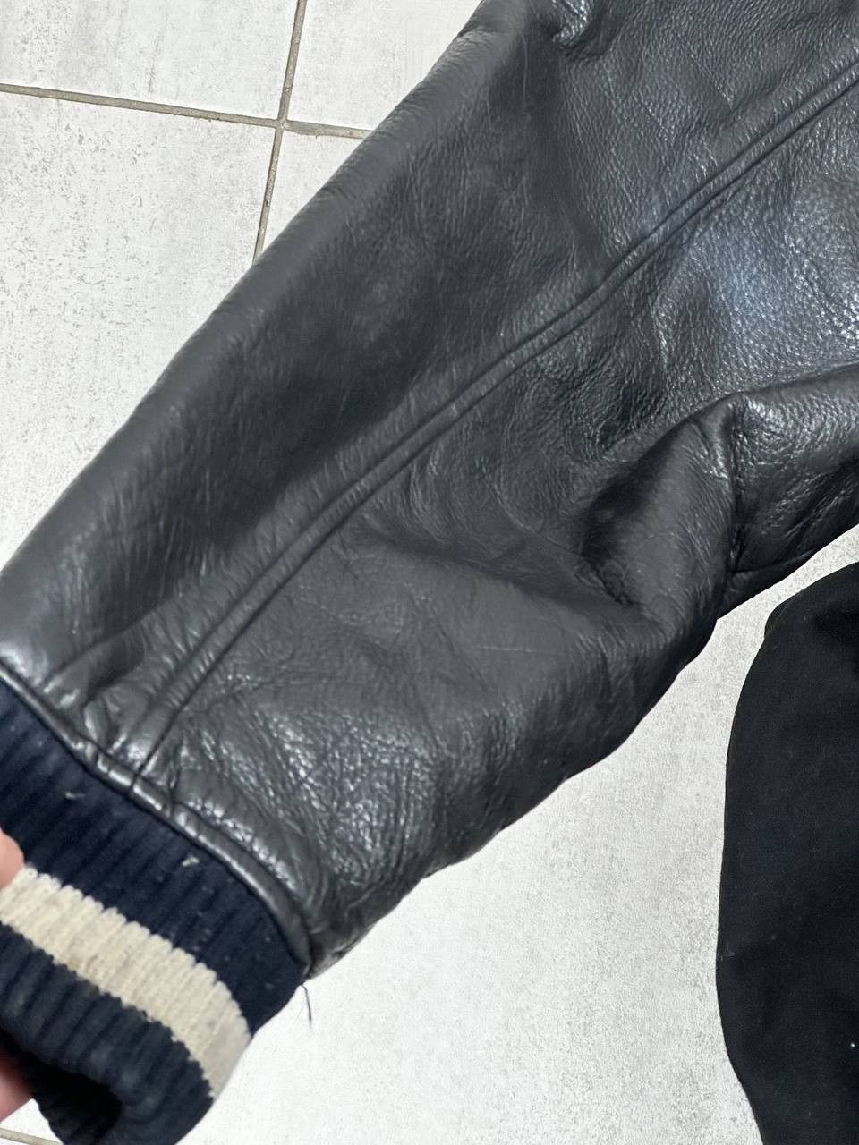 Japanese Brand Nine Rulaz Black Japan Dragon Leather Sleeve Varsity Jacket Size US XXL / EU 58 / 5 - 6 Thumbnail