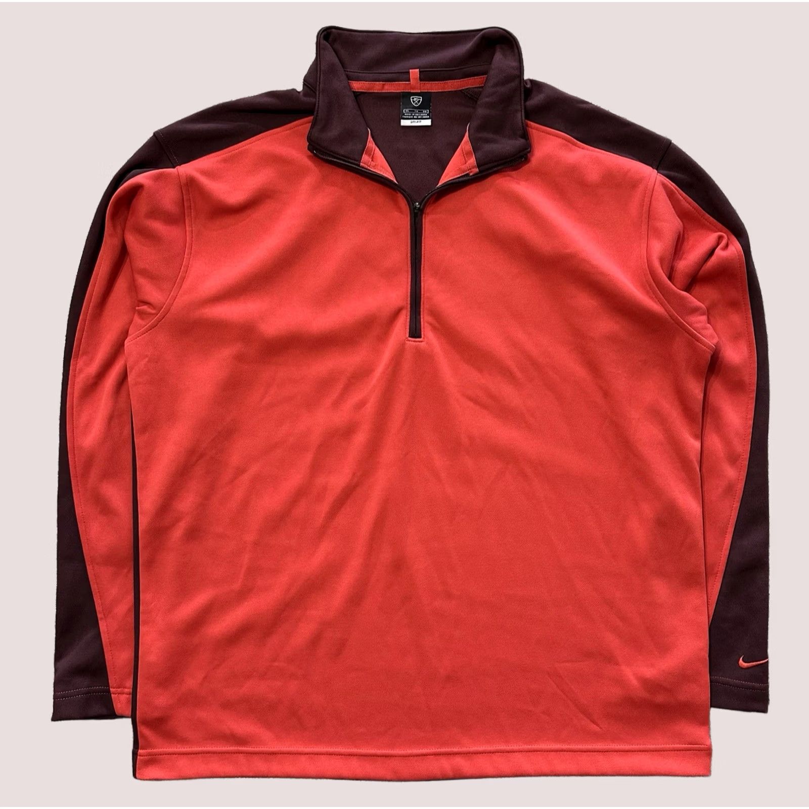 Nike Nike Golf Pullover 1/4 Zip Mens XL Dri-Fit Long Sleeve Top Red Size US XL / EU 56 / 4 - 1 Thumbnail