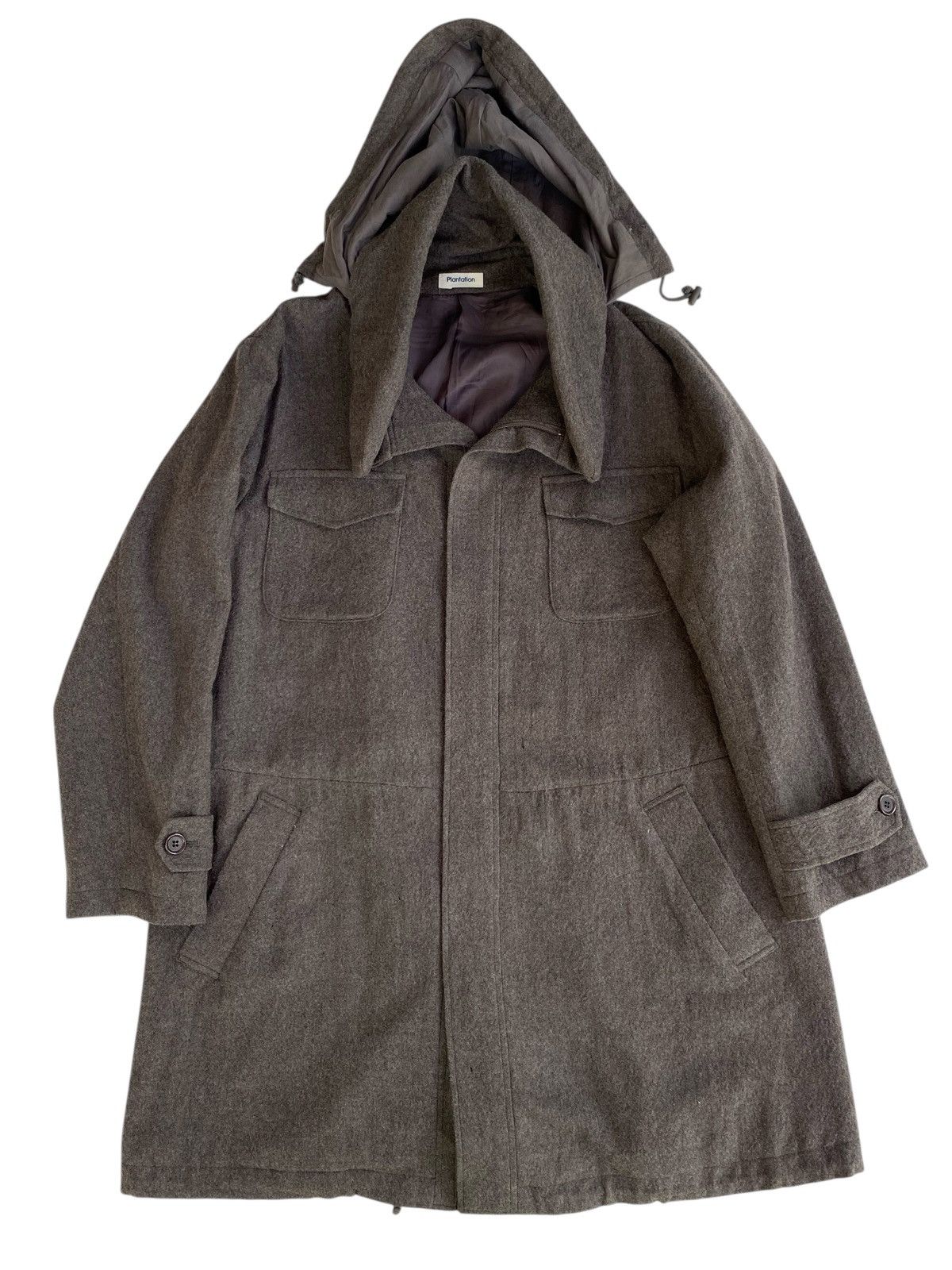 Issey Miyake Vintage Issey Miyake Plantation 100% Wool Heavy Hooded Parka Size US L / EU 52-54 / 3 - 1 Thumbnail