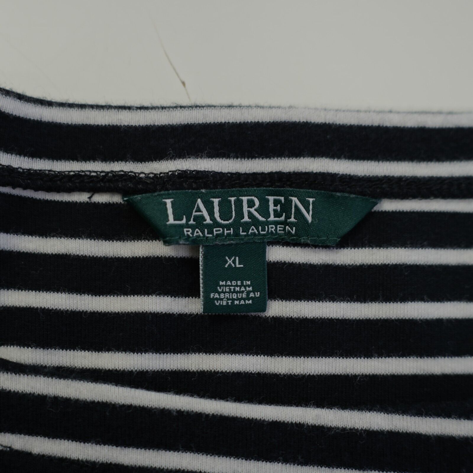 Lauren Ralph Lauren Lauren Ralph Lauren XL Black White Striped Top / Shirt Cotto Size XL / US 12-14 / IT 48-50 - 4 Thumbnail