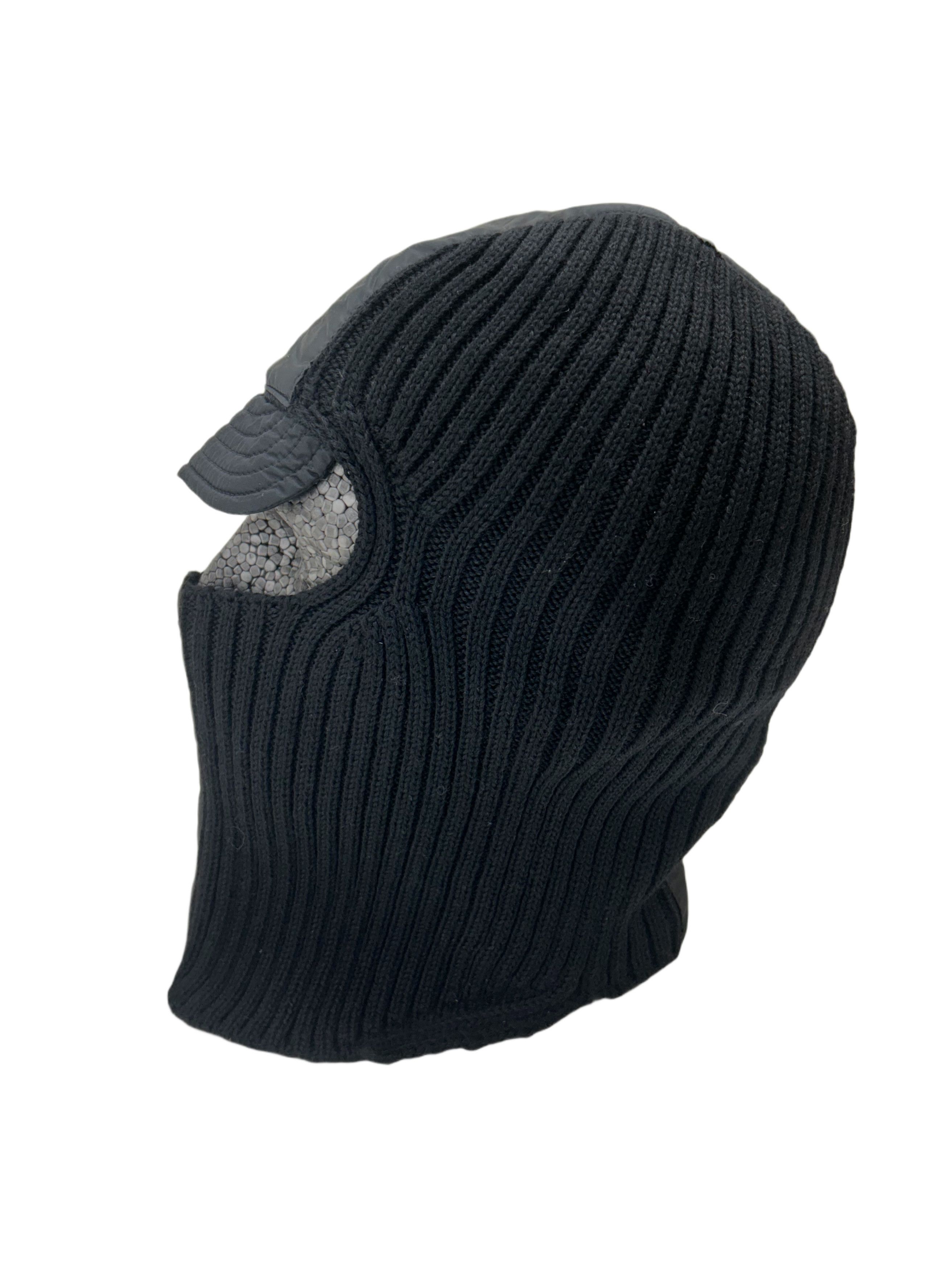 Prada Prada Linea Rossa Black Ribbed Wool Balaclava Size ONE SIZE - 2 Thumbnail