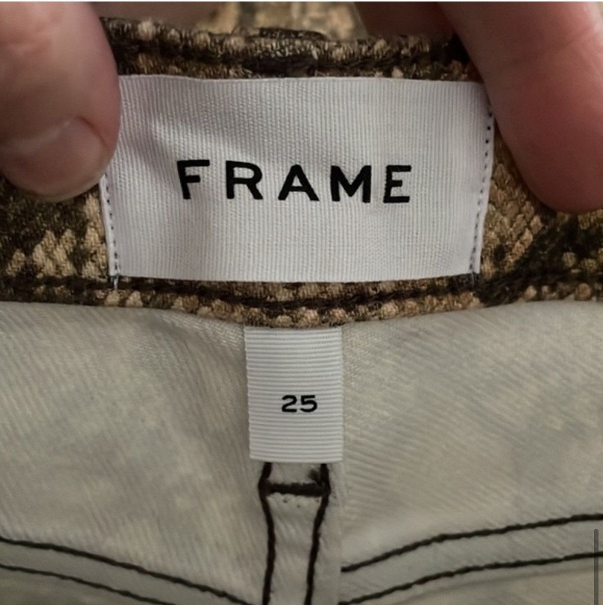 Frame Frame Le High Skinny Crop High Rise Snake Brown Jean Size 25 Size 25" / US 0 / IT 36 - 12 Thumbnail