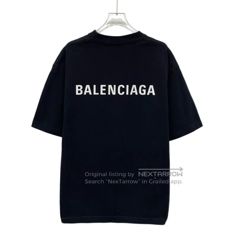 Balenciaga Balenciaga Black Cotton Logo Letter Print Cotton Crewneck Size US XS / EU 42 / 0 - 2 Thumbnail