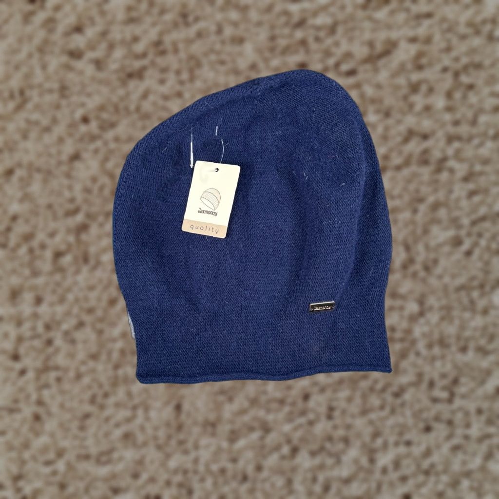 Vintage Jaxmonoy Beanie Slouchy Toque Women One Size Blue Knit Acrylic Blend Lightweight Hat/Cap Womens Size ONE SIZE - 1 Thumbnail