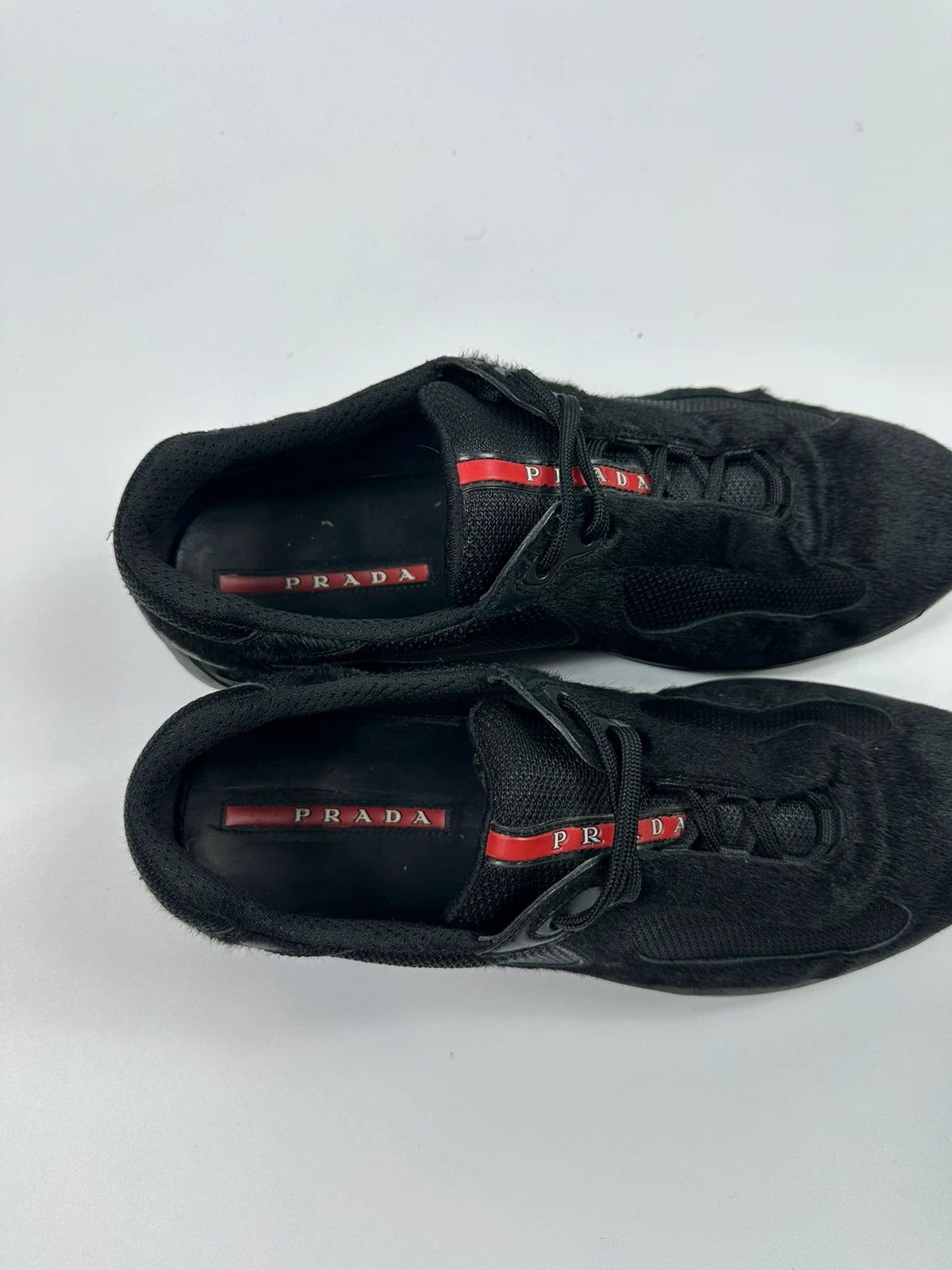 Prada Prada Sport 00’s Black Fur Americas Cup Sneakers Size US 10.5 / EU 43-44 - 7 Thumbnail