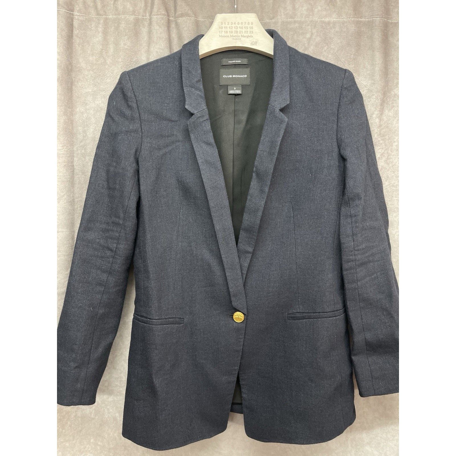 Other Club Monaco Italian Wool Linen Blend Blazer Jacket Gold Butt Size XS / US 0-2 / IT 36-38 - 2 Thumbnail