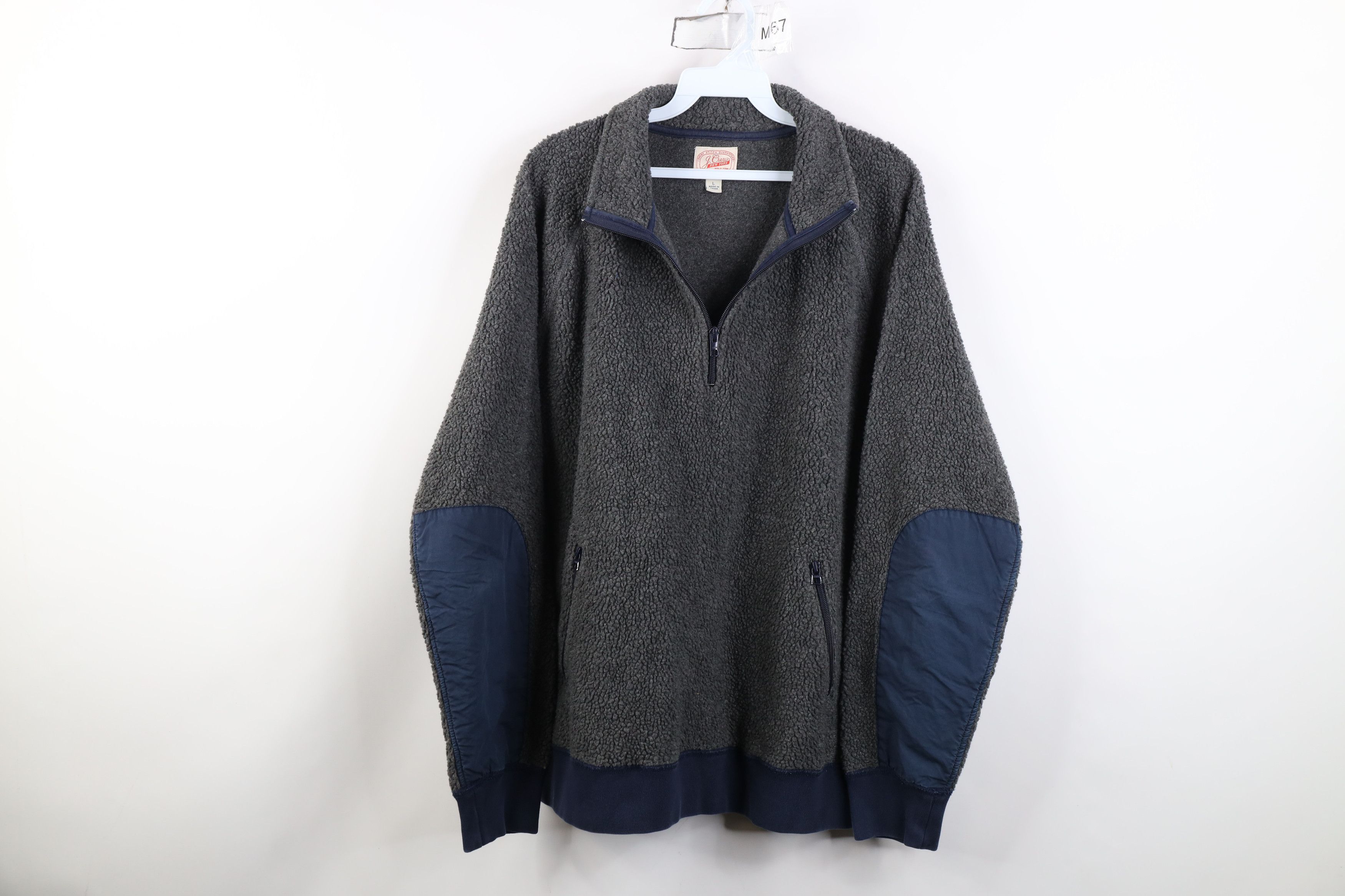 J.Crew Vintage J Crew Commando Pile Fleece Half Zip Sweater Gray Size US L / EU 52-54 / 3 - 1 Thumbnail