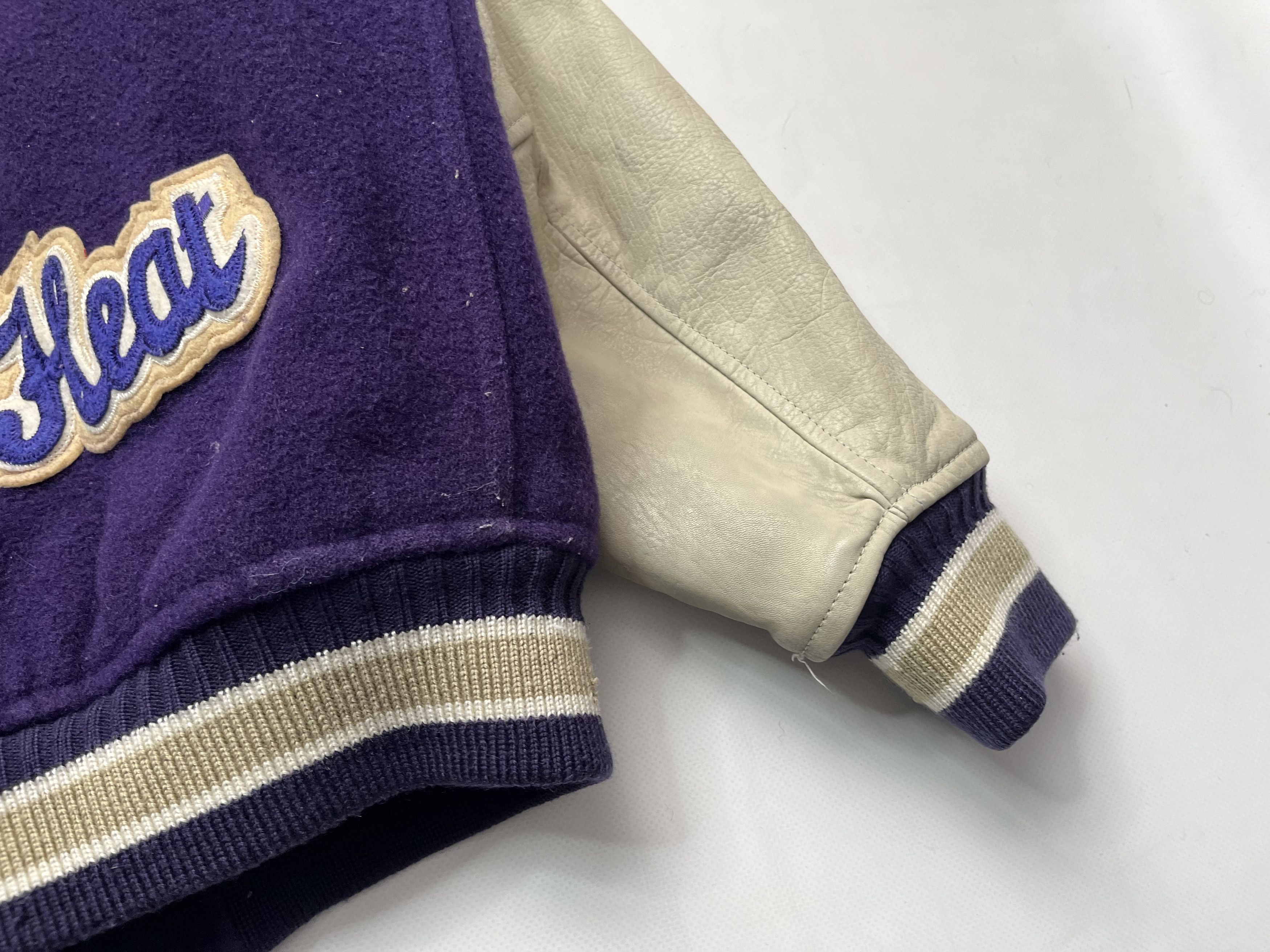 Vintage Machopes Bullet Last Dead Heat Leather Varsity Jacket Size US M / EU 48-50 / 2 - 24 Thumbnail