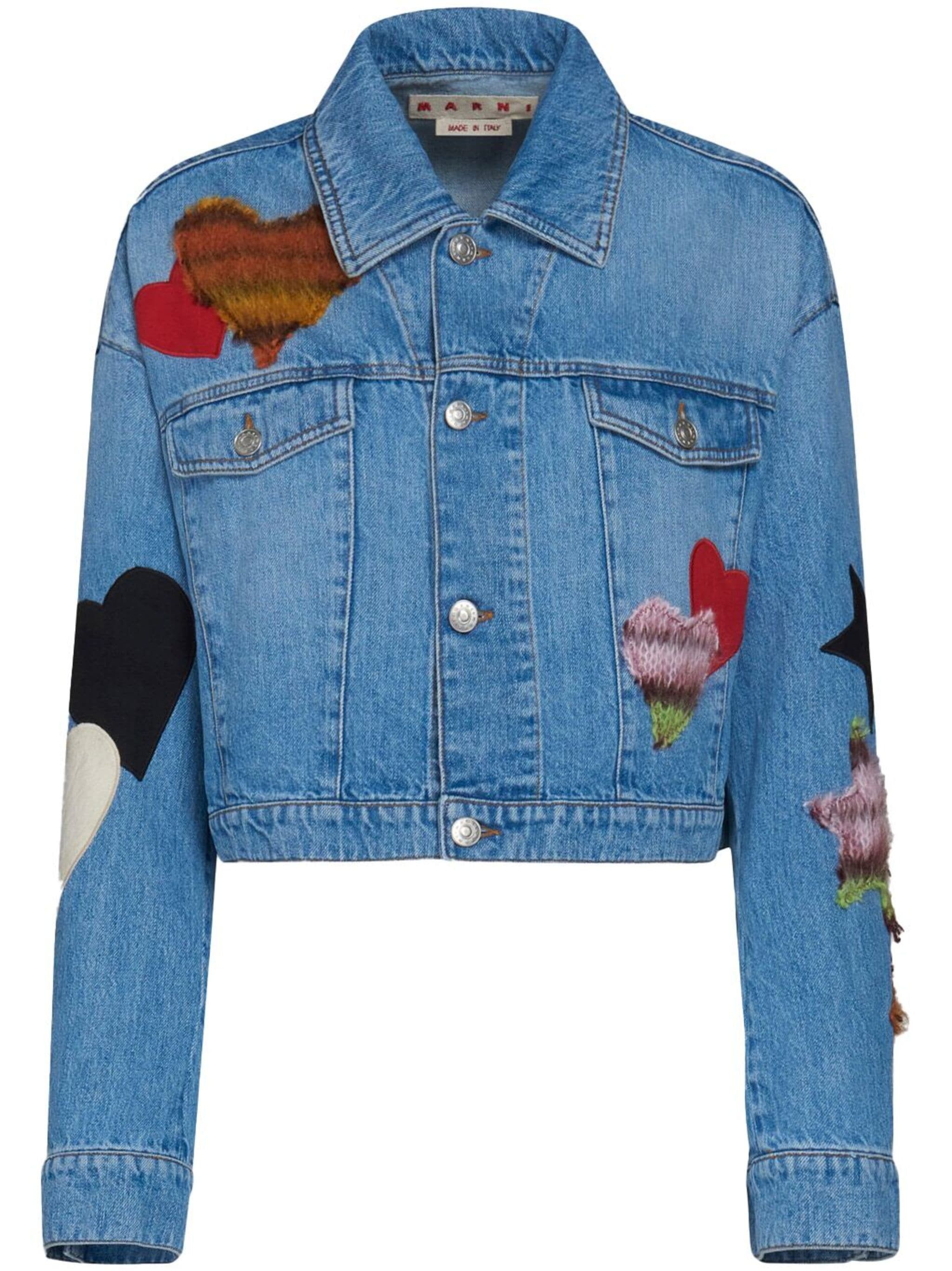 image of Marni O1W1Db10524 Denim Jacket In Blue, Women's (Size XL)