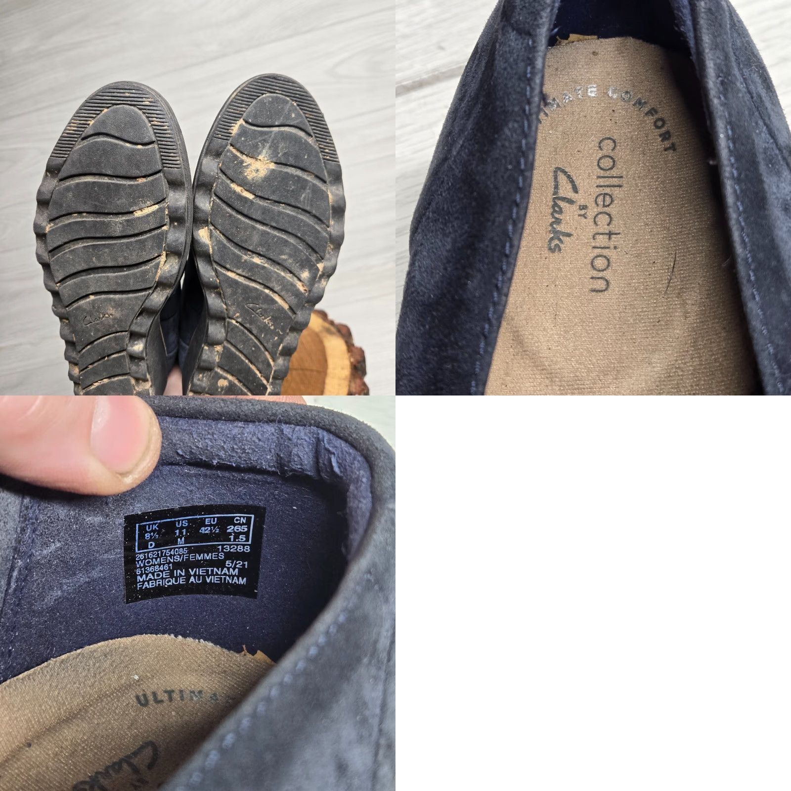 Clarks Clarks Collection Blue Suede Low Wedge Slip-On Loafers Adult Women's 11 Size US 11 / IT 41 - 8 Thumbnail