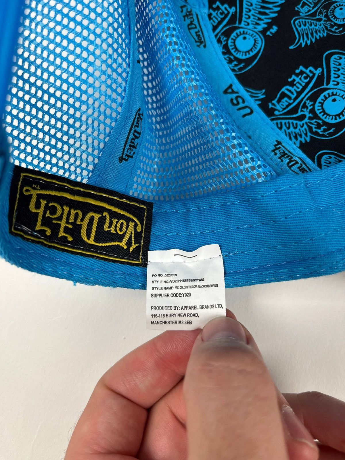 Von Dutch Vintage Von Dutch Trucker Cap Black Blue Mesh Y2K Streetwear Size ONE SIZE - 10 Thumbnail
