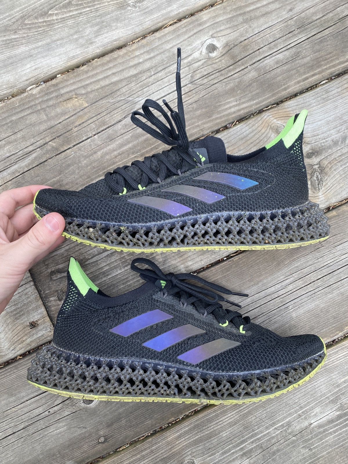 Adidas 2021 4DFWD Core Black Green Shoes Size 9 Size US 9 / EU 42 - 2 Thumbnail