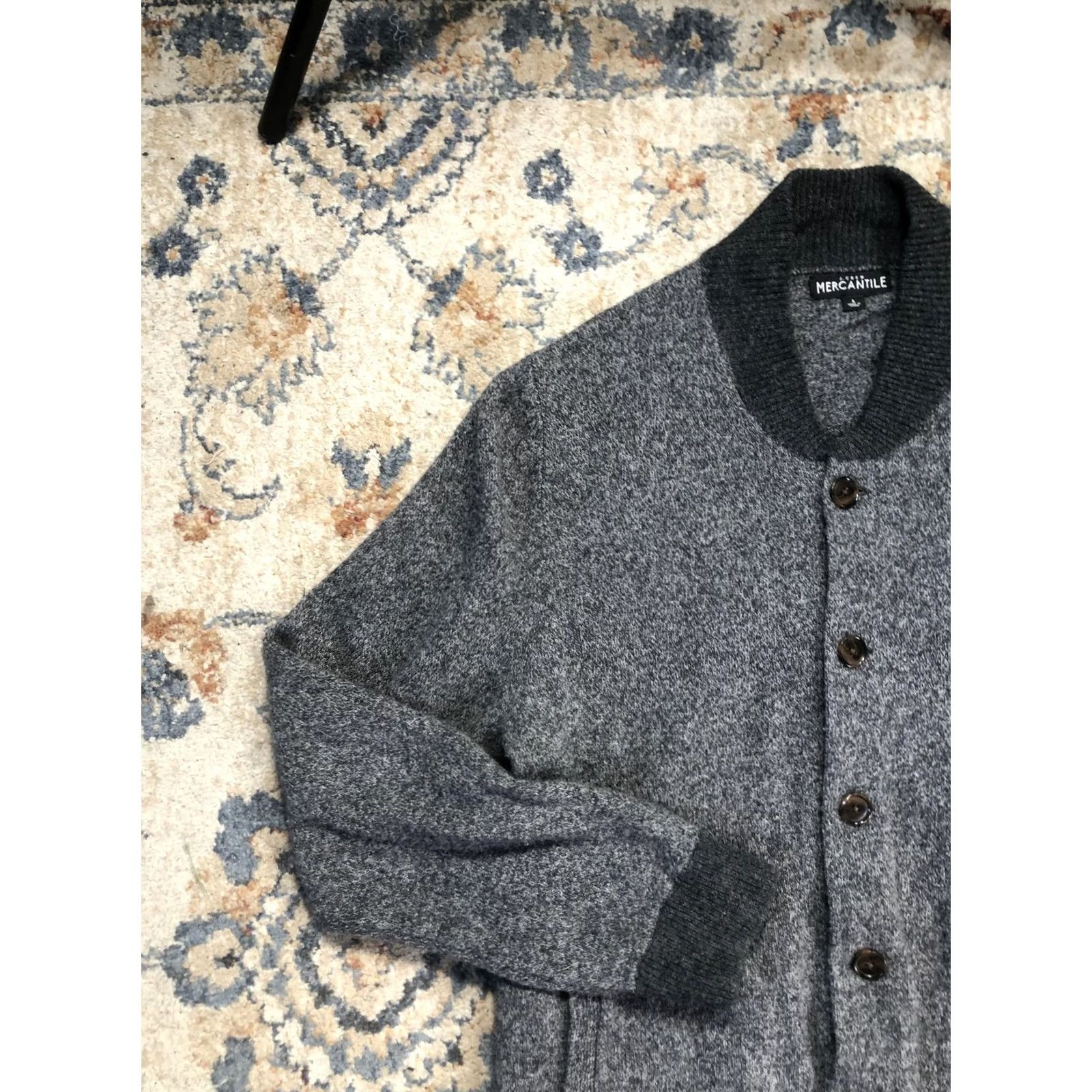 J.Crew J.Crew Mercantile Cardigan Sweater Mens Large Gray Lambswool Button Front Knit Size US L / EU 52-54 / 3 - 3 Thumbnail
