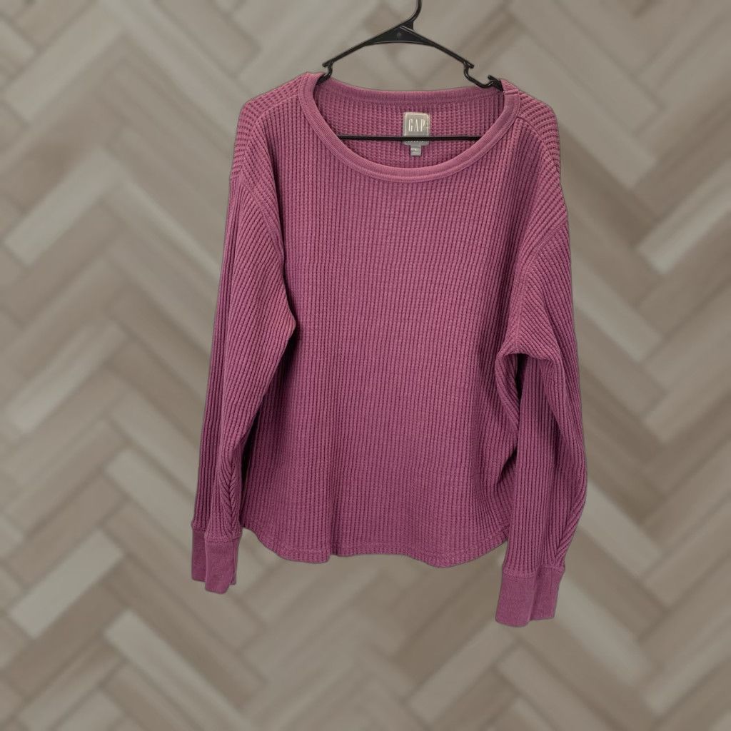 Gap GAP Womens Sweater L Pullover #580 Pink Crew Neck Long Sleeve Colorful Solid All Seasons Regular Size L Women Sweater Size L / US 10 / IT 46 - 1 Thumbnail