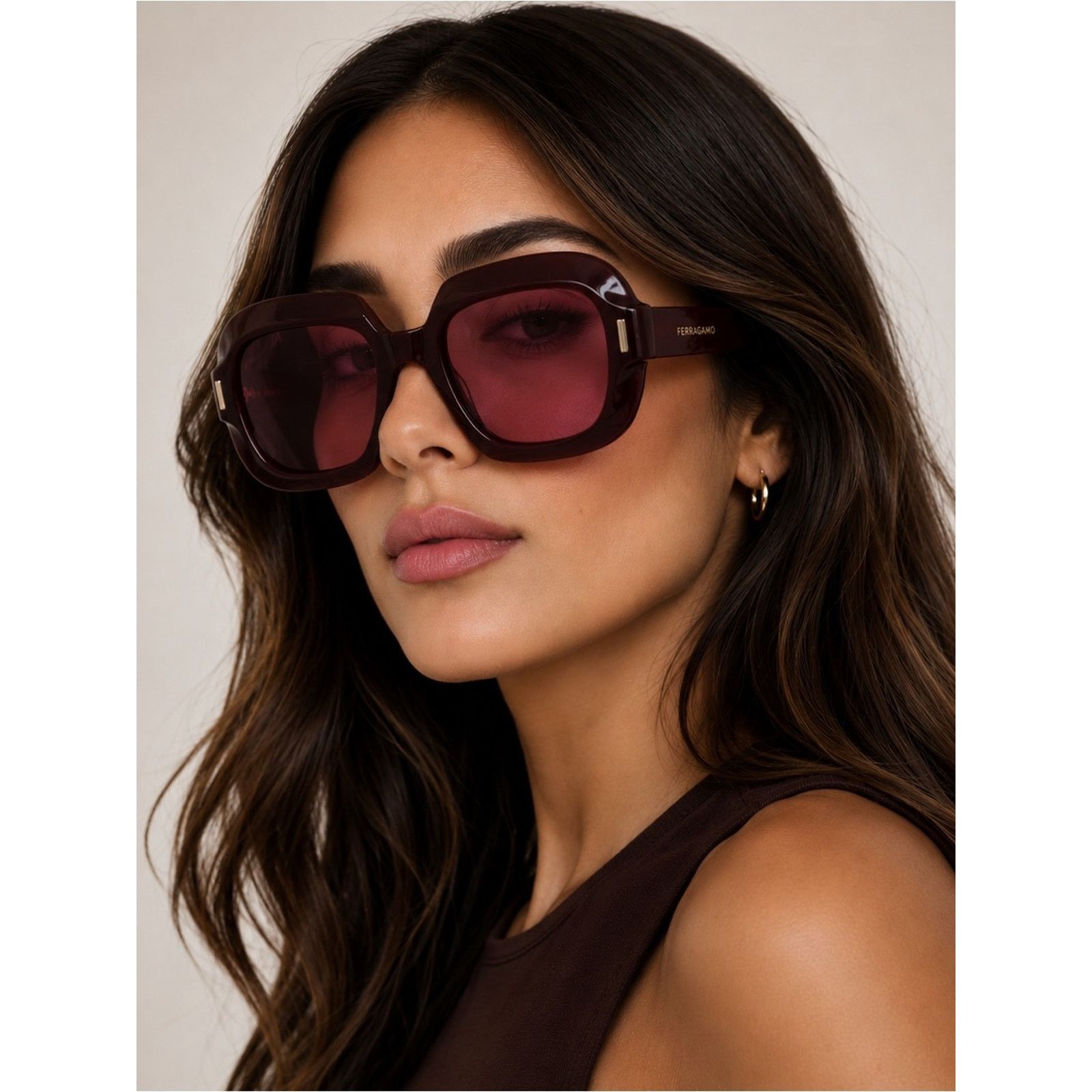 Salvatore Ferragamo New Salvatore Ferragamo SF2068SE 606 Women's Burgundy Size ONE SIZE - 2 Thumbnail