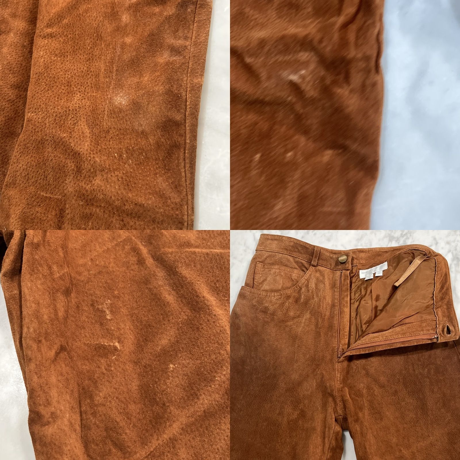 Rusty VINTAGE Lew Magram Leather Pants Women’s 8 Rusty Brown Lined Straight Inseam 30 in High Rise Brown Regular Womens Size 30" / US 8 / IT 44 - 8 Thumbnail