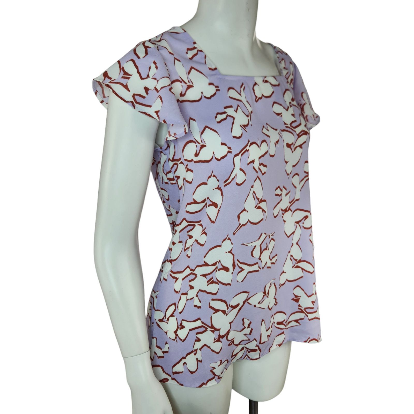 Other Halogen Purple Charlie Floral Back Blouse Women XS Size XS / US 0-2 / IT 36-38 - 9 Thumbnail