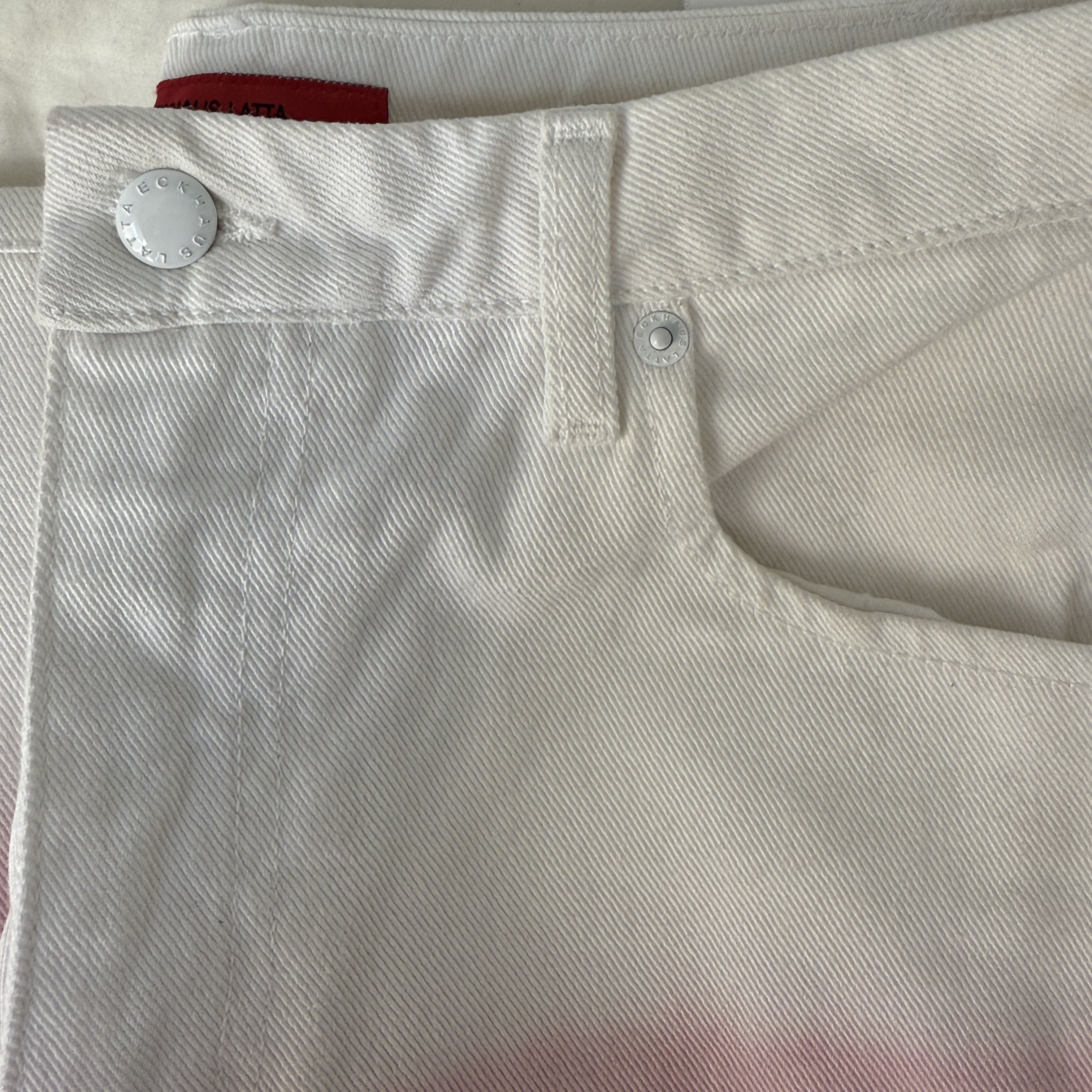 Eckhaus Latta Mid-Rise Wide Leg White/Pink Ombre Jean Size 28" / US 6 / IT 42 - 8 Thumbnail