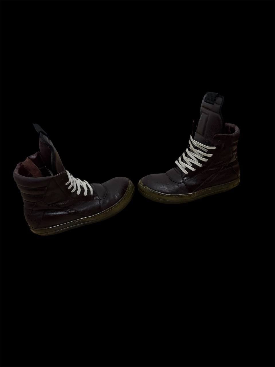 Rick Owens Rick Owens Geobasket Performa Burgundy Size US 7 / EU 40 - 3 Thumbnail