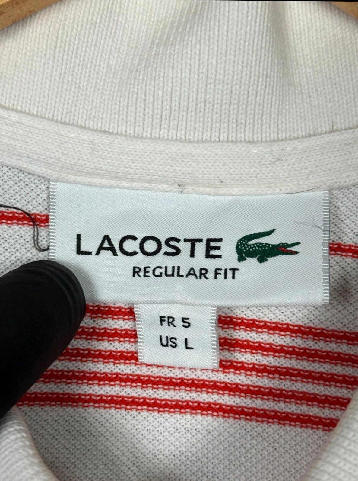 Lacoste Lacoste Women Polo Shirt White Red Stripes Logo Size L / US 10 / IT 46 - 5 Thumbnail