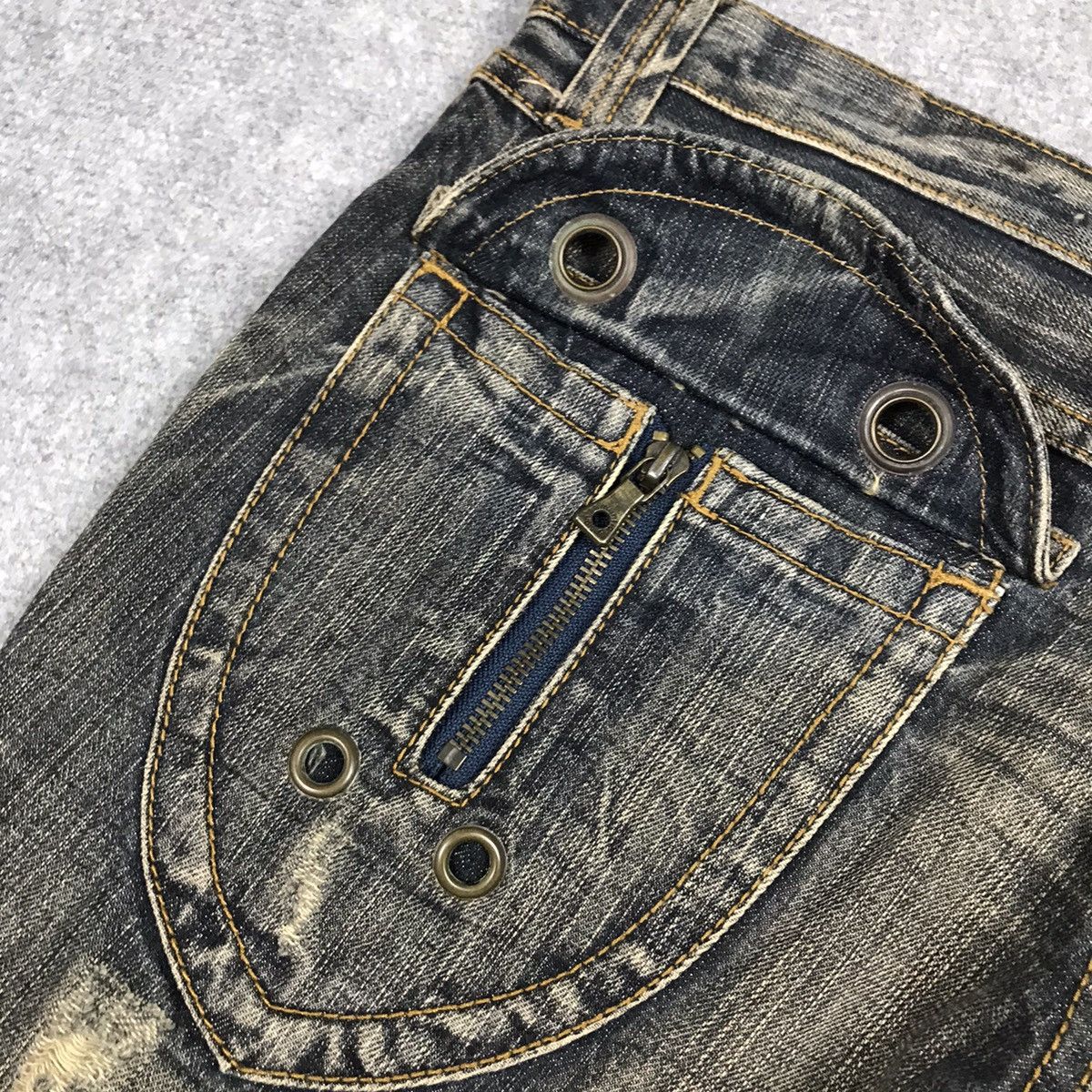 Japanese Brand × Le Grande Bleu (L.G.B.) DISTRESSED STYLE FLARE JENAS SEMANTICDESIGN BOOT CUT PANTS Size US 33 - 14 Thumbnail