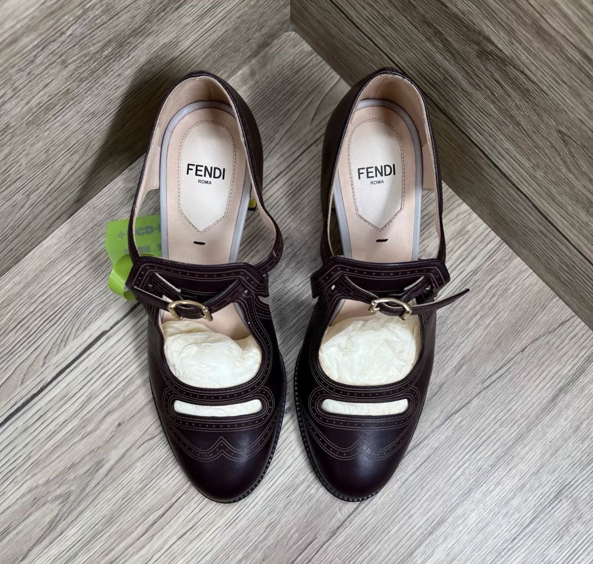 Fendi Fendi Brown & Yellow Mary Jane High Heels J41 Size US 6 / IT 36 - 2 Thumbnail