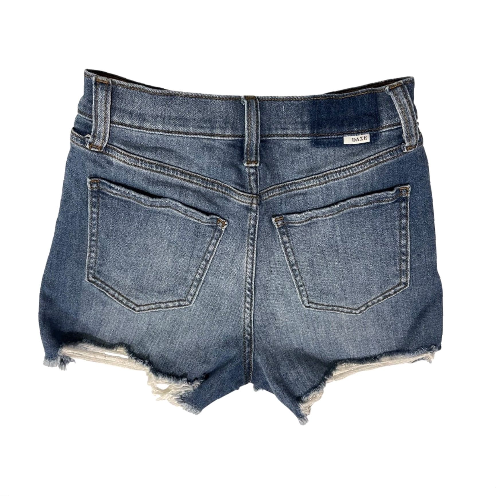 Denime Daze Shorts Womens Size 25 Blue Hug Stretch Denim Jean Shorts Size 42" / US 20 - 7 Thumbnail