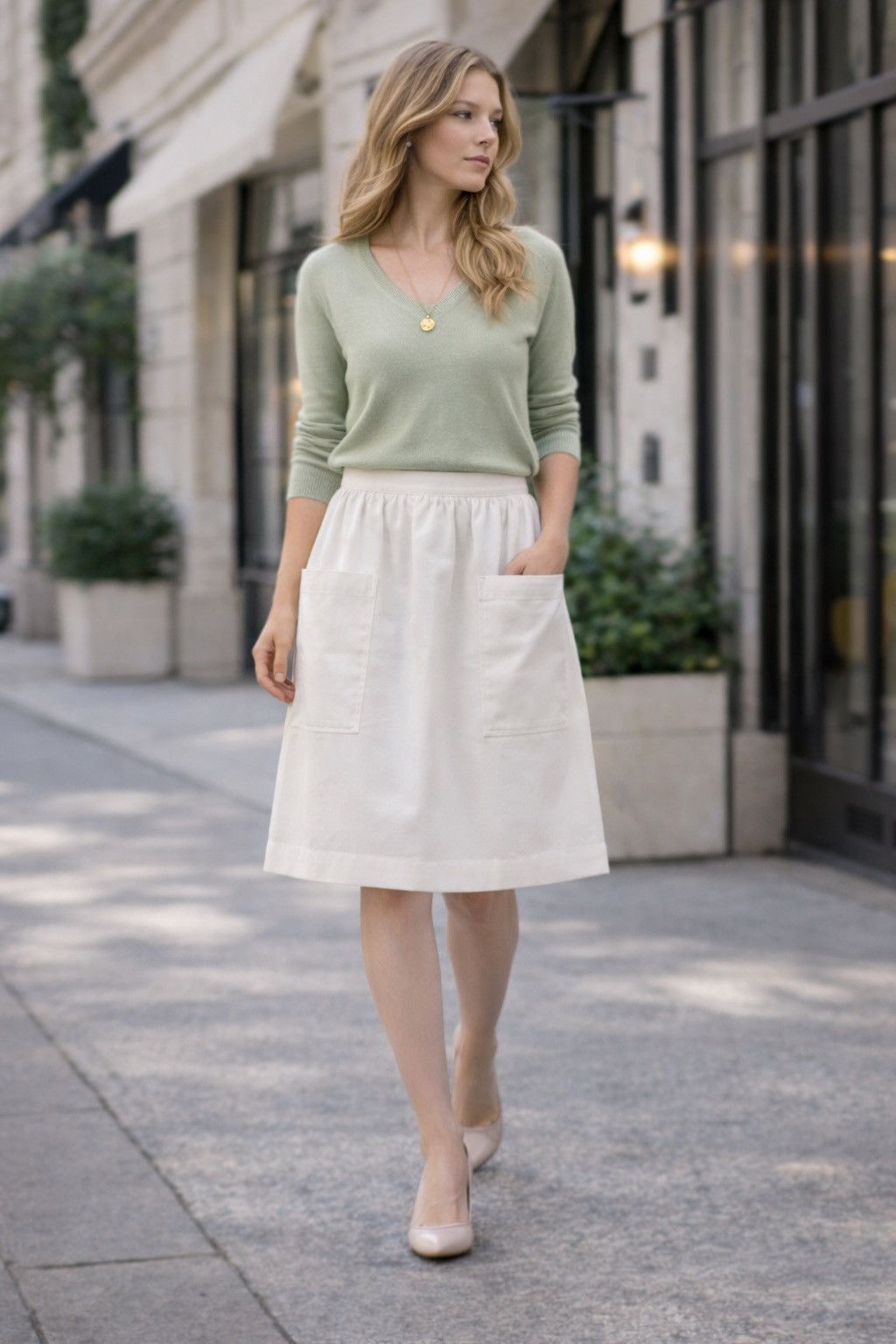 Chloe Chloé White Cotton Skirt – Size 6 US / 42 IT – Made in Italy Size 28" / US 6 / IT 42 - 1 Thumbnail
