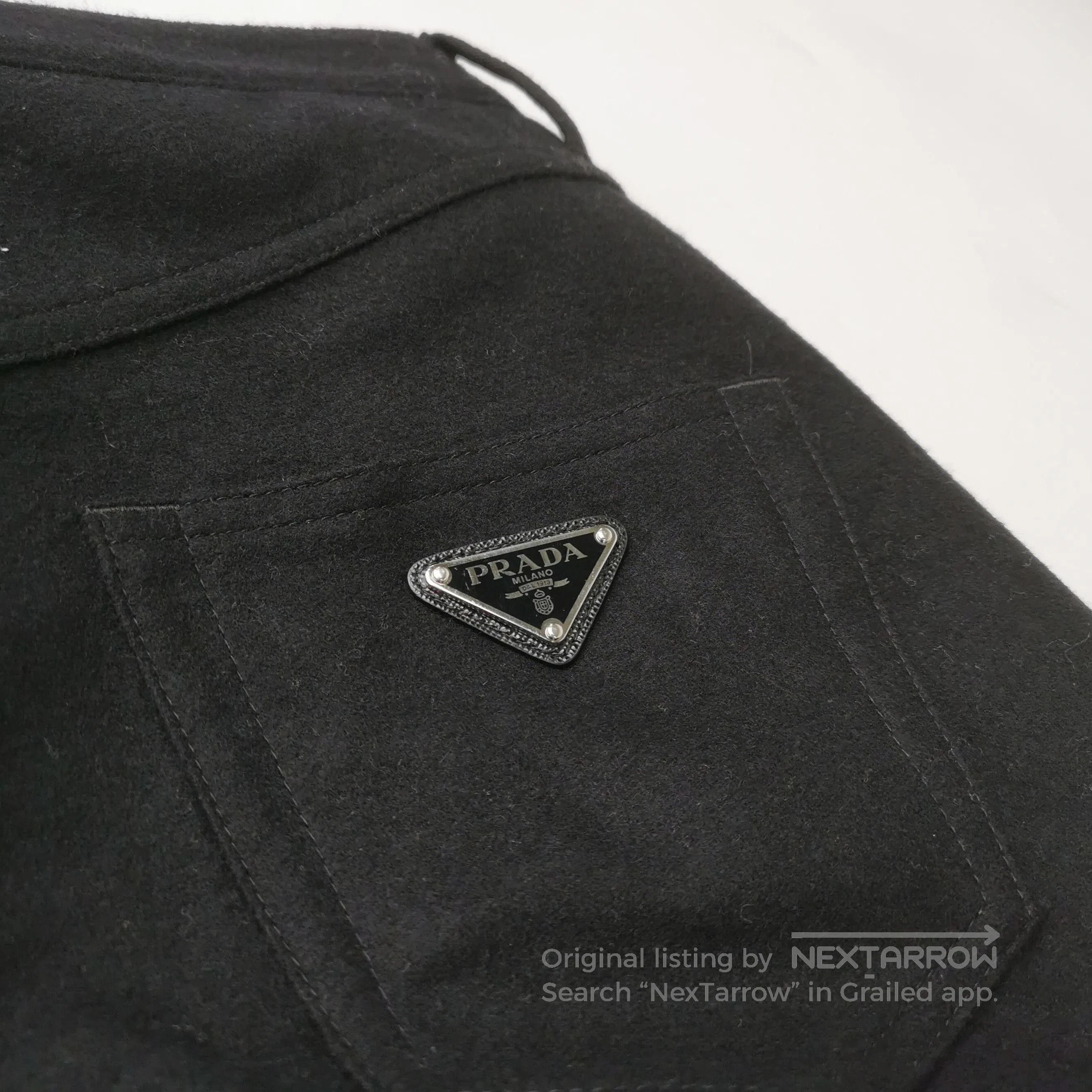 Prada Prada Wool Blend Triangle Logo Long Pants . Size 22" - 2 Thumbnail