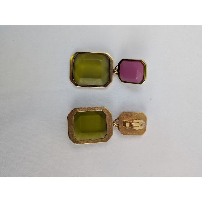 Saint Laurent Paris o1rshd1 Size: OS / Octagon Earring in Metal and Resin Multi Size ONE SIZE - 6 Thumbnail