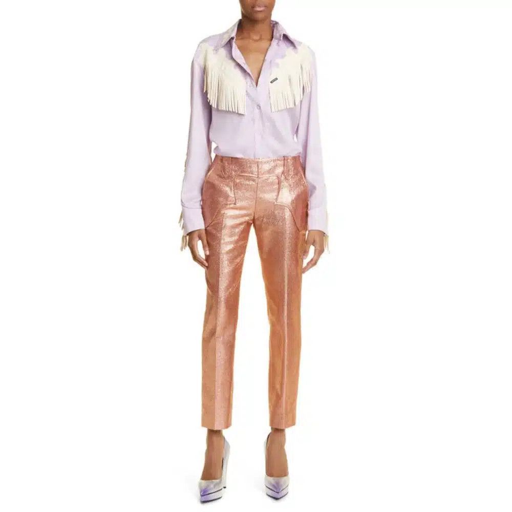 Tom Ford o1loc1c0325 PAW524 Iridescent Sable’ Western Pant Size 24" / US 00 / IT 34 - 2 Thumbnail