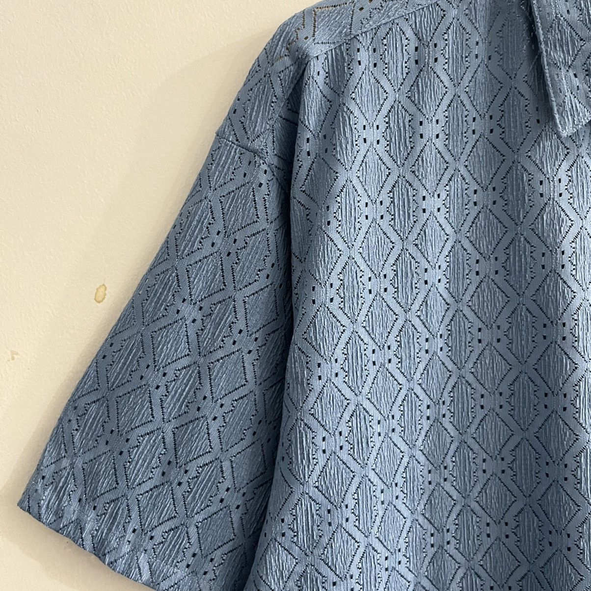 Japanese Brand Java Mesh Patterned Button Up Shirt Size US M / EU 48-50 / 2 - 4 Thumbnail