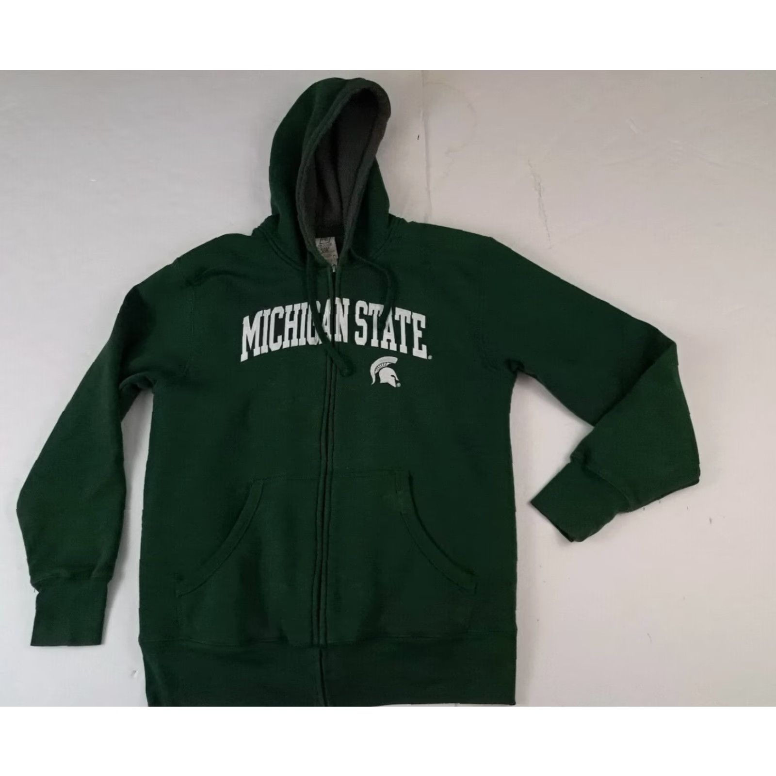 Vintage VINTAGE Michigan State Spartans Zip-Up Insulated Hooded Jacket M Pro Edge Green Basketball Hoodie Mens Womens Unisex Adults Jacket Size US M / EU 48-50 / 2 - 7 Thumbnail