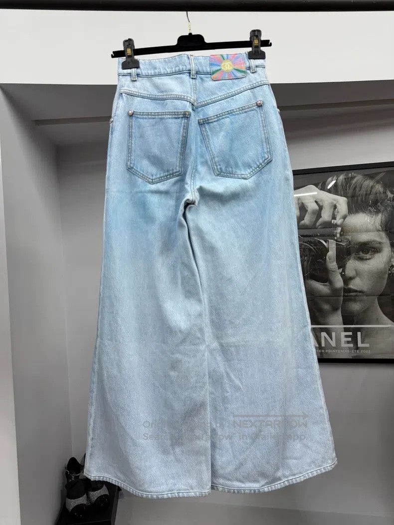 Chanel Chanel 24C blue gradient denim wide-leg trousers Size 42" / US 20 - 3 Thumbnail