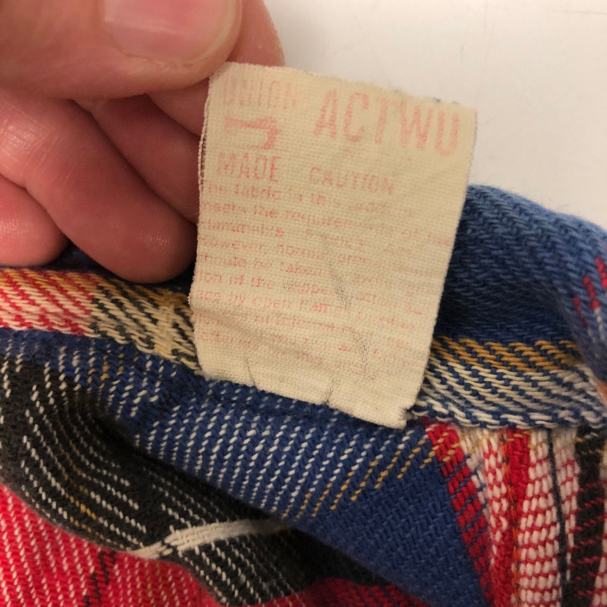 FiveBrother Vtg 5 Five Brother Red Blue Multi-Color Plaid Chore Shirt Size US XL / EU 56 / 4 - 5 Thumbnail