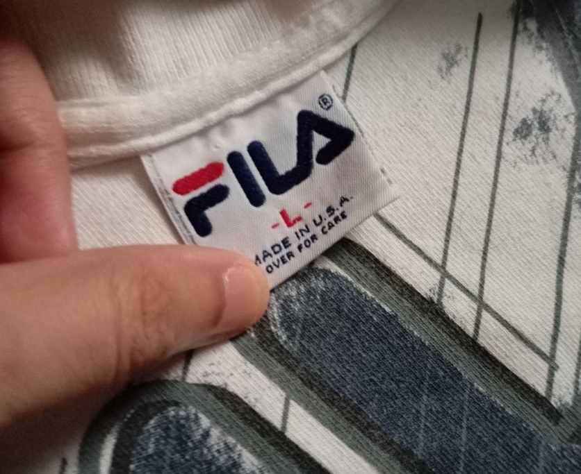Fila VTG 90s Fila 🎾 Tshirt Spellout Big Logo 🔥 Size US L / EU 52-54 / 3 - 4 Thumbnail