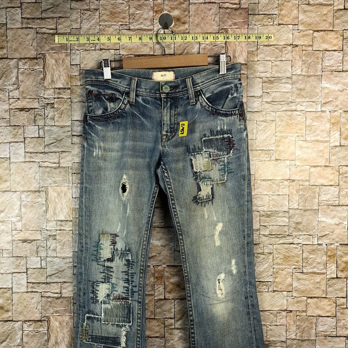 Japanese Brand A:R Blue Distressed ripped patchwork Denim Pants #A957 Size US 28 / EU 44 - 2 Thumbnail