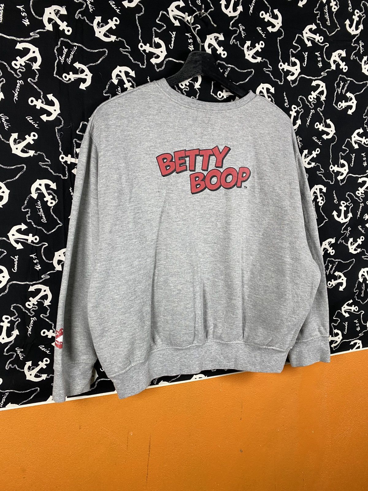Vintage Betty Boop Graphic Crewneck Sweatshirt | Grey Cartoon Print Size US S / EU 44-46 / 1 - 10 Thumbnail