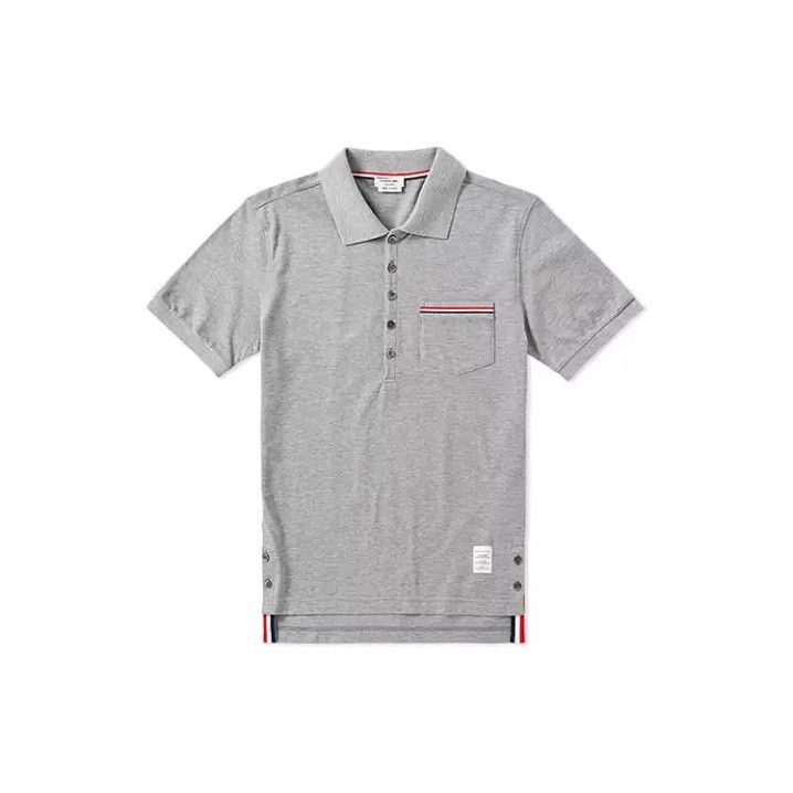 Thom Browne Thom Browne Men's Light Gray Short Sleeve Polo Shirt Size US M / EU 48-50 / 2 - 1 Thumbnail