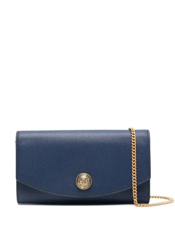 Balmain o1s1wg110825 OS/ Leather Clutch With Chain Strap in Blue Size ONE SIZE - 1 Preview