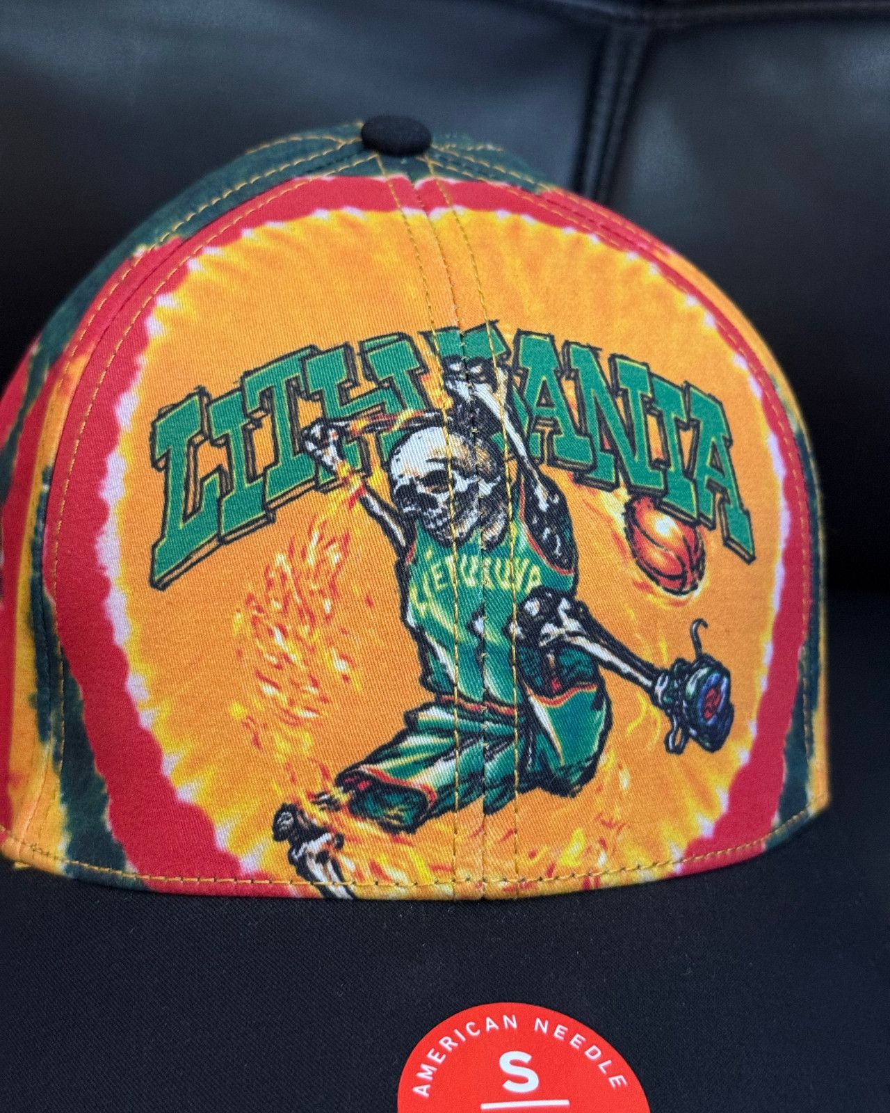 Liquid Blue New Liquid Blue Lithuania Basketball 1996 Tie-Dye Hat - S/M Size ONE SIZE - 4 Thumbnail