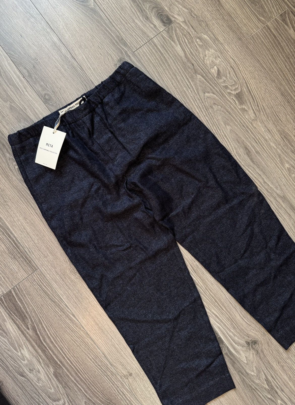 Other ED UNLINED HEAVY COTTON DRAWSTRING TROUSERS Midnight Blue Size US 34 / EU 50 - 1 Thumbnail