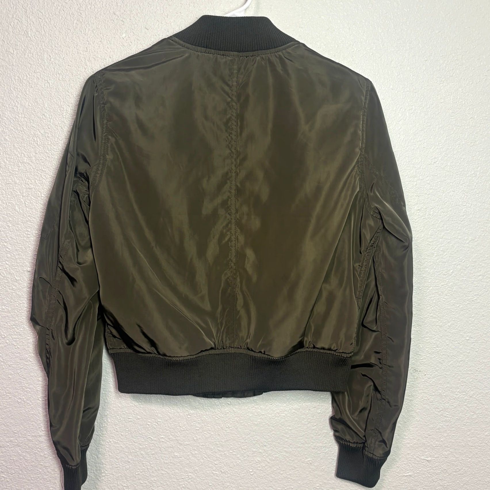 AQUA Aqua Bomber Jacket Womens Medium Olive Green Full Zip Casual Outdoor Jacket Size M / US 6-8 / IT 42-44 - 2 Thumbnail