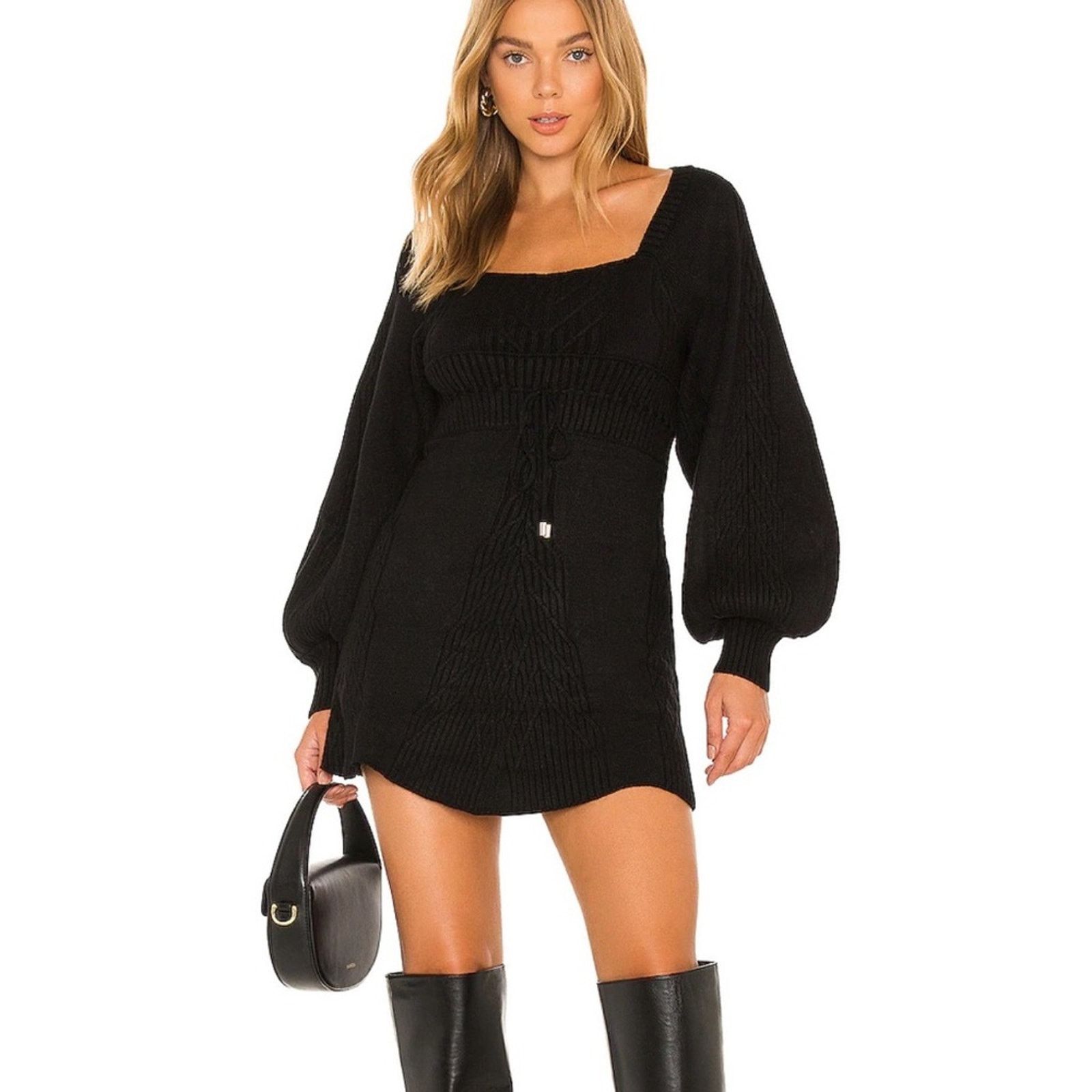 Free People Free People Emiline sweater dress puff sleeve small Size S / US 4 / IT 40 - 1 Thumbnail