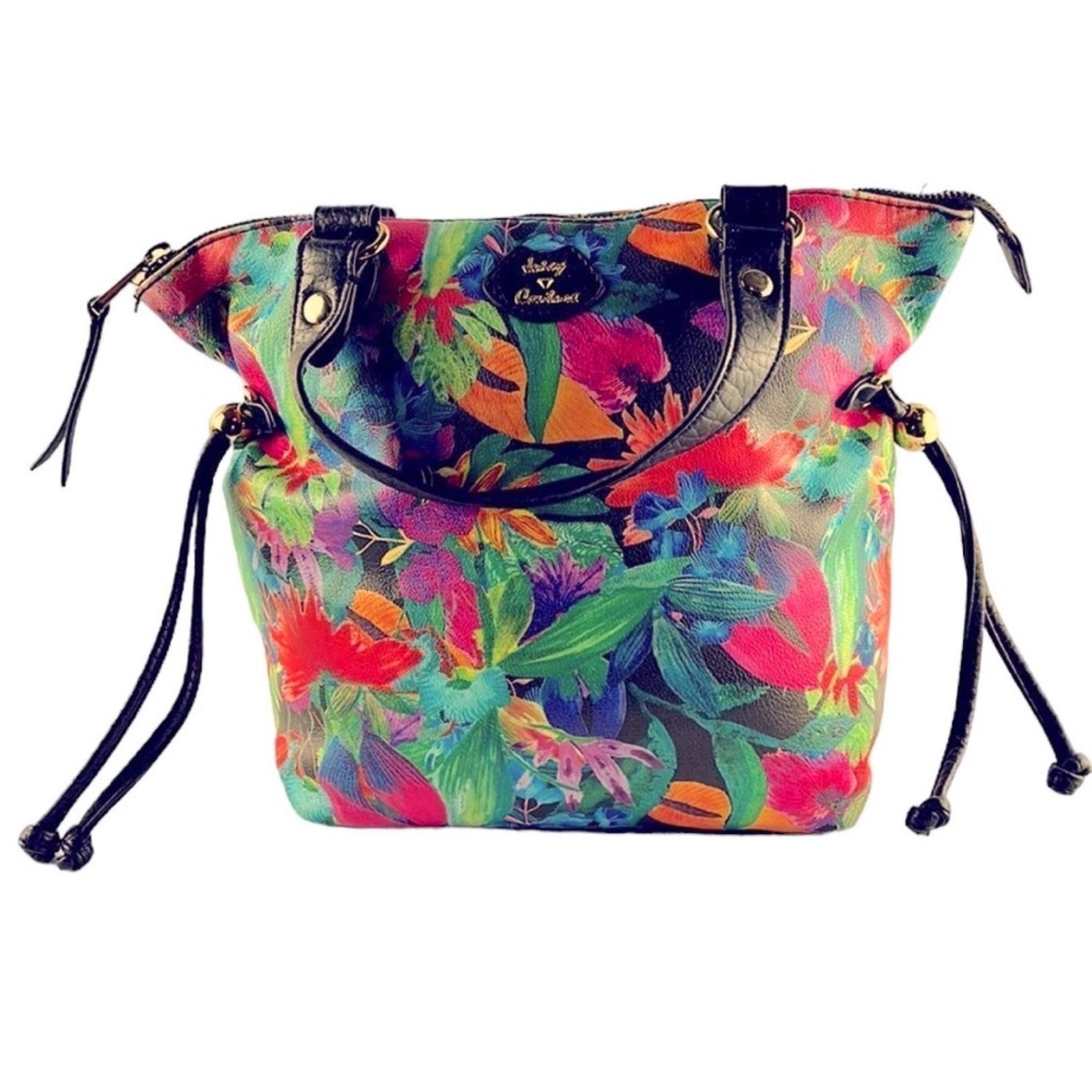 Juicy Couture Juicy Couture Black Faux Tropical Floral Print Bag Size ONE SIZE - 1 Thumbnail