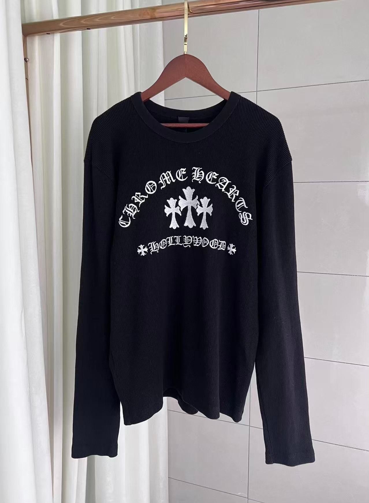 Chrome Hearts Chrome Hearts Sanskrit Embroidered Black Waffle Longsleeve Size US M / EU 48-50 / 2 - 1 Thumbnail