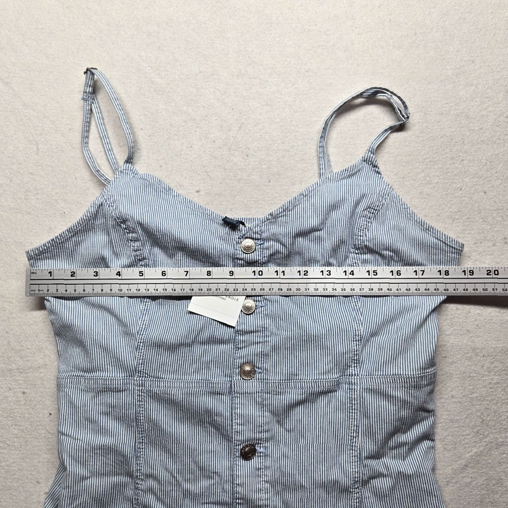 American Eagle Outfitters American Eagle Outfitters Tank Women M Blue Striped V-Neck Spaghetti Strap Sleeveless Jersey Polyester Rayon Casual Summer Colorful Womens Size M / US 6-8 / IT 42-44 - 5 Thumbnail